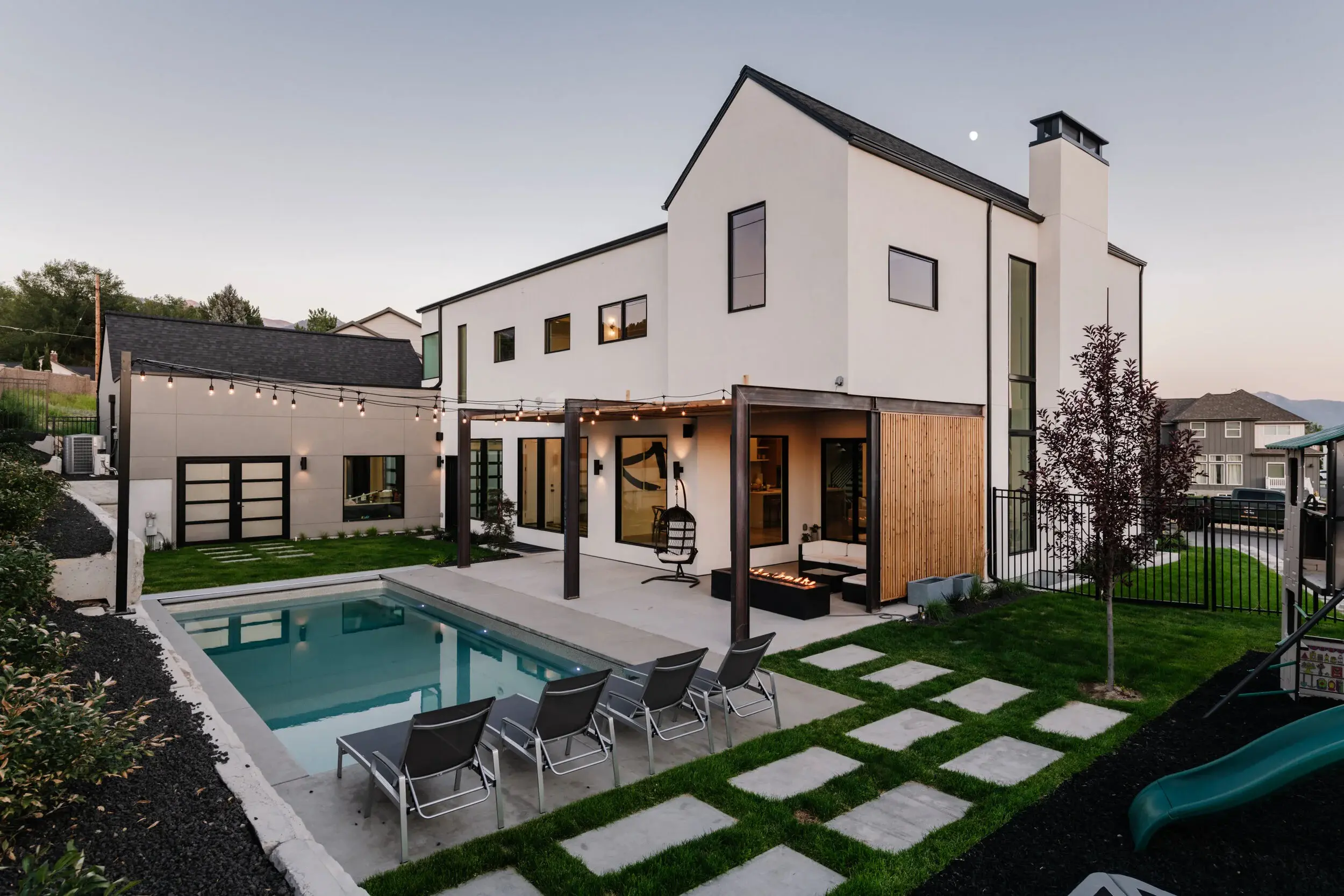 Contemporary Two-Story Residence, Exterior & Outdoor Visualization — slide 1