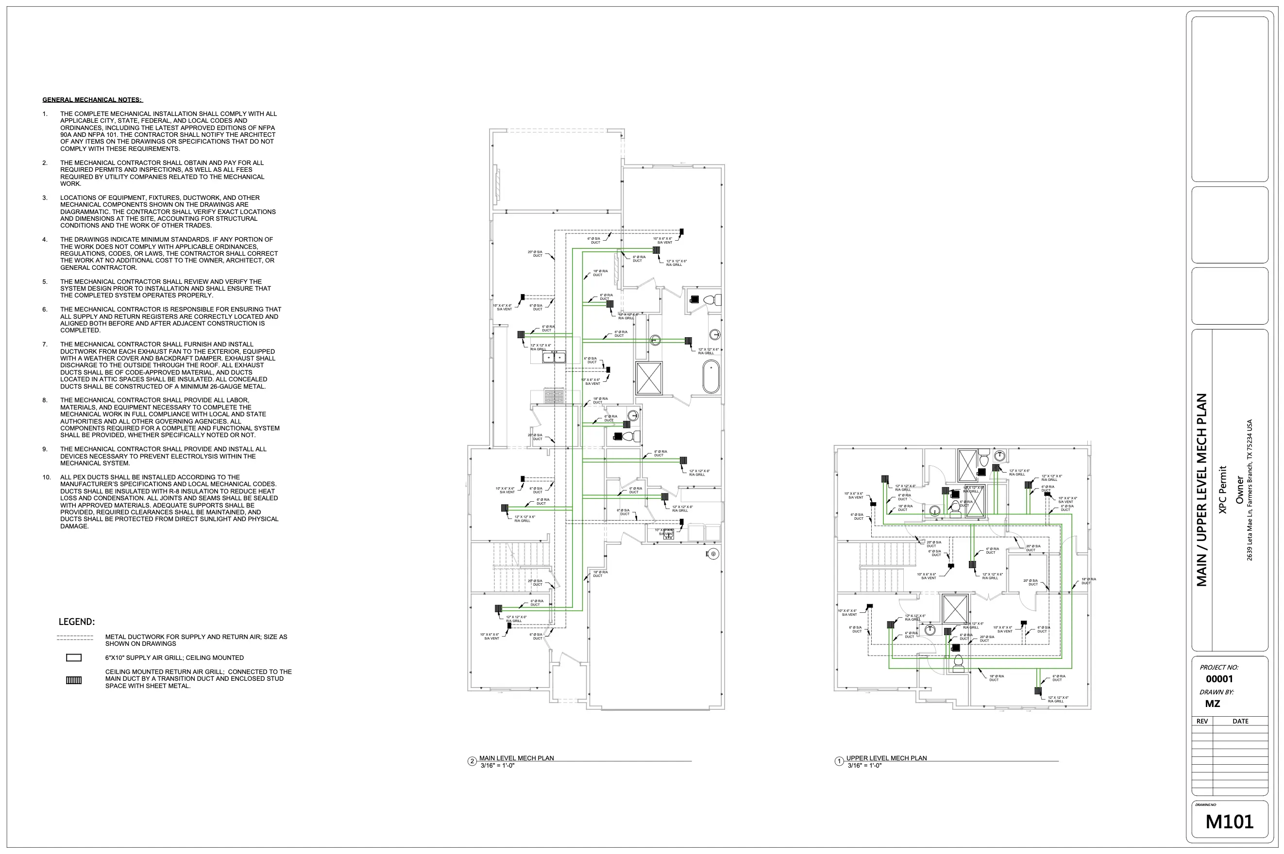 Leta Mae Lane Residence, Full Architectural & MEP Construction Document Set — slide 5
